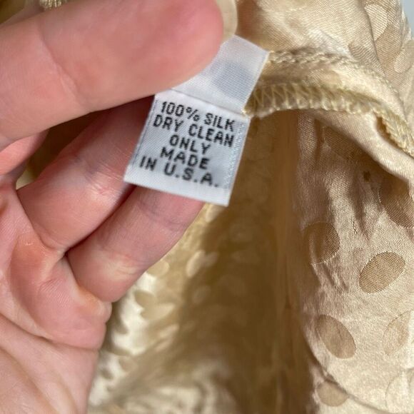 Loeffler Randall Silk Gold Tan Blouse Top Drape 0‎ Print - Picture 5 of 7